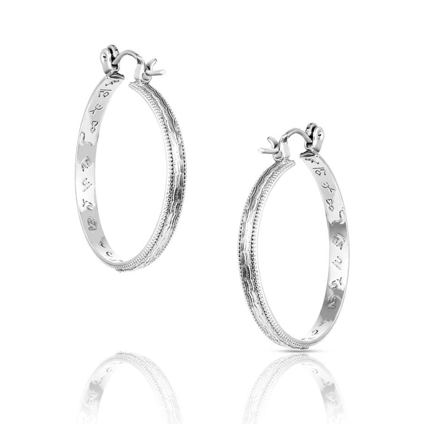 Montana Silversmiths Earrings - Rustic Serenity Hoop ER6328