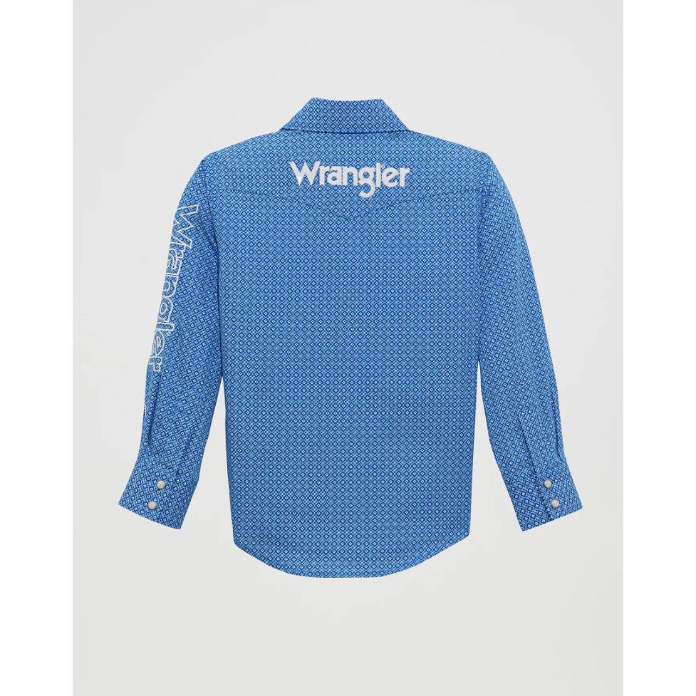 112365841 | BOY'S WRANGLER® LOGO LONG SLEEVE WESTERN SNAP SHIRT
