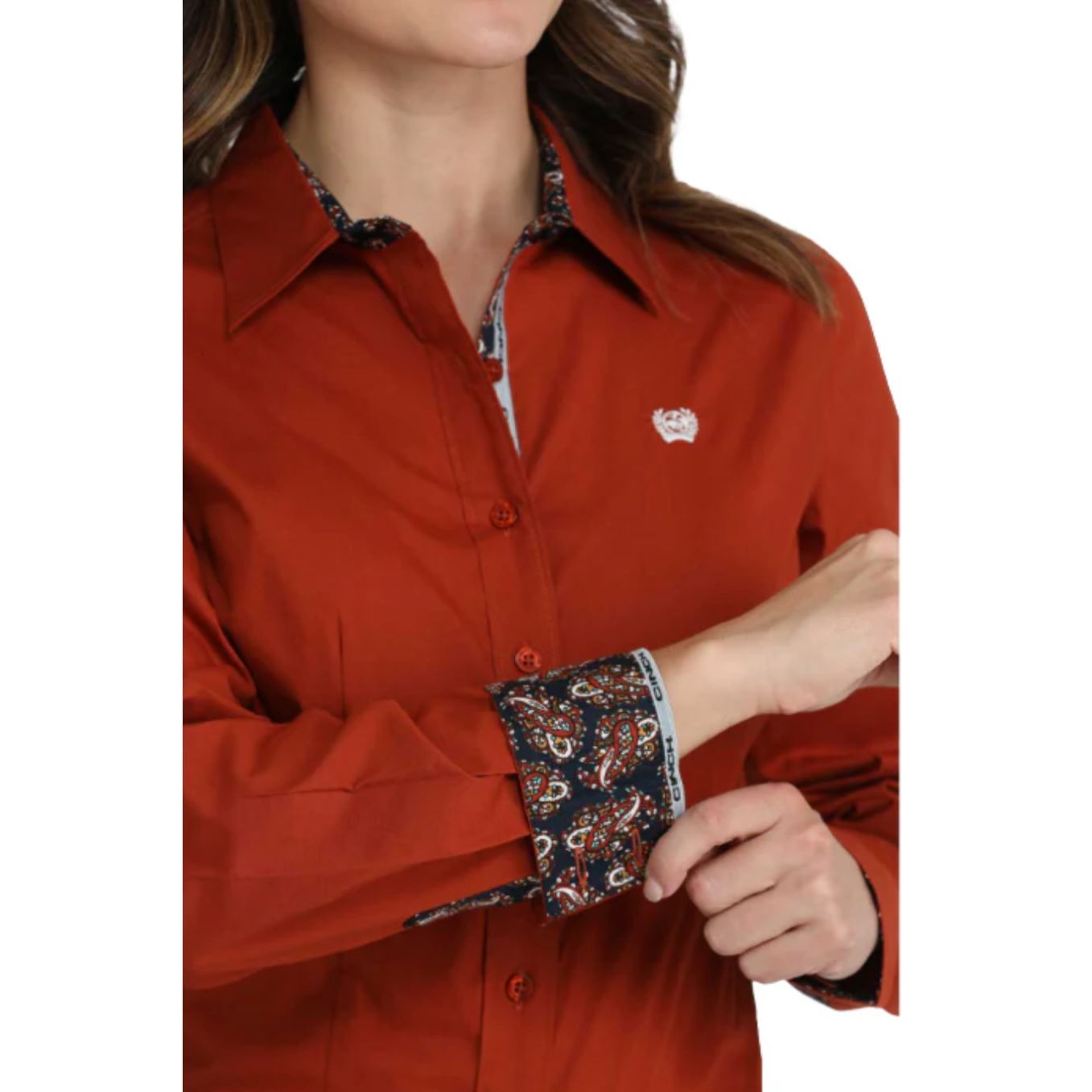 CINCH - Ladies Western Shirt, BUTTON-DOWN, Rust- MSW9165073