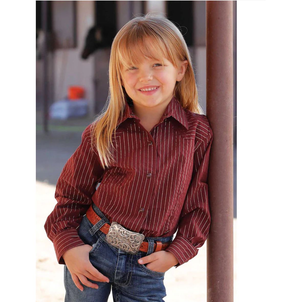 CRUEL® GIRLS LONG SLEEVE WESTERN SHIRT CTW3390003