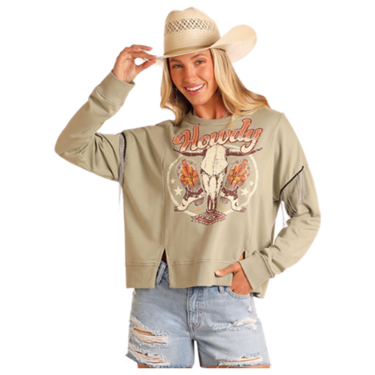 Rock & Roll Ladies Sweatshirt Howdy BW91T05934