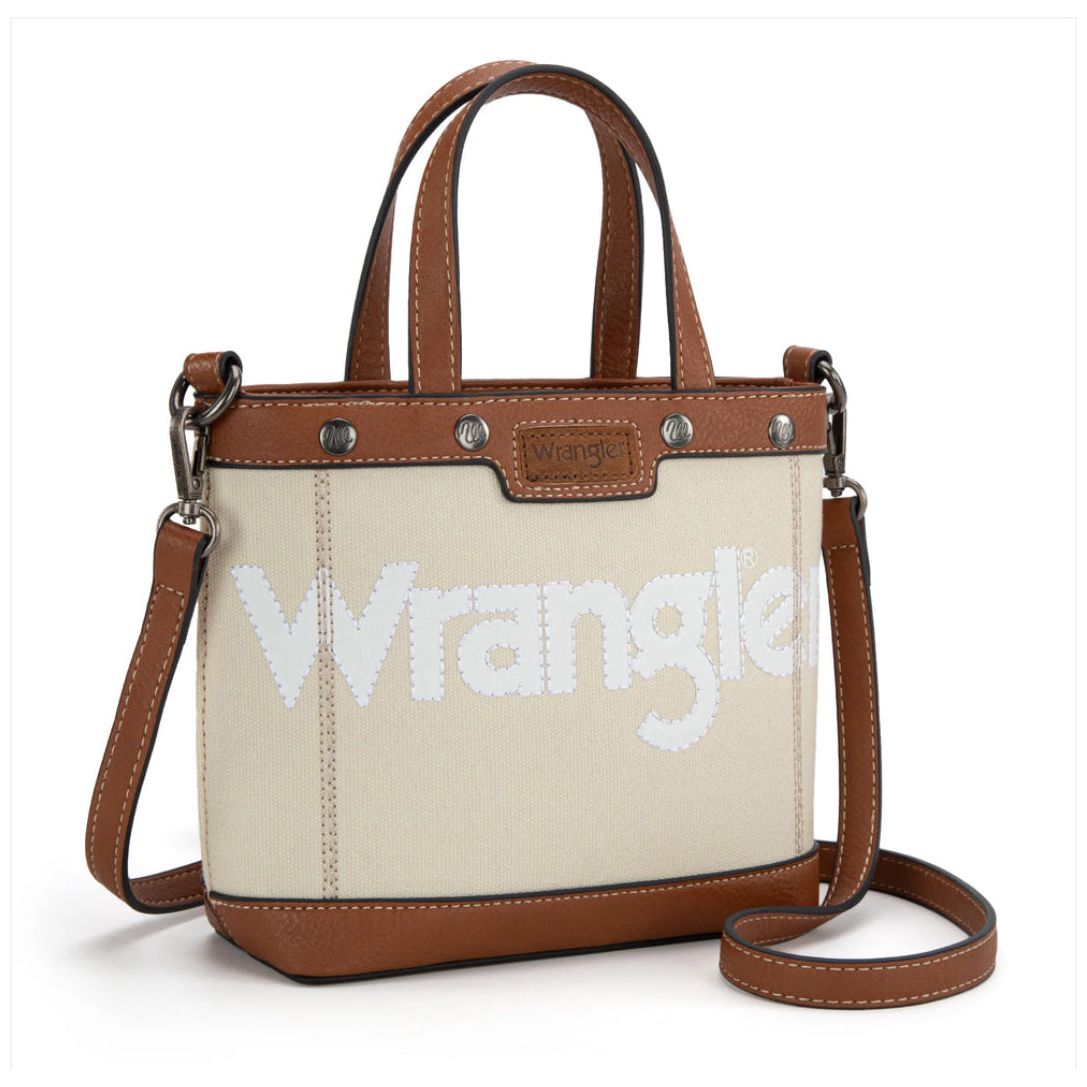 Wrangler Ladies Canvas, Mini Top Handle, Crossbody, Tote, WG142-2005 Army-Green or Tan