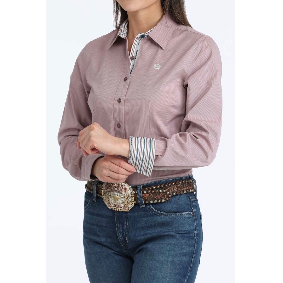 Cinch Women's Long Sleeve Western Button down Shirt - Lilac MSW9165084