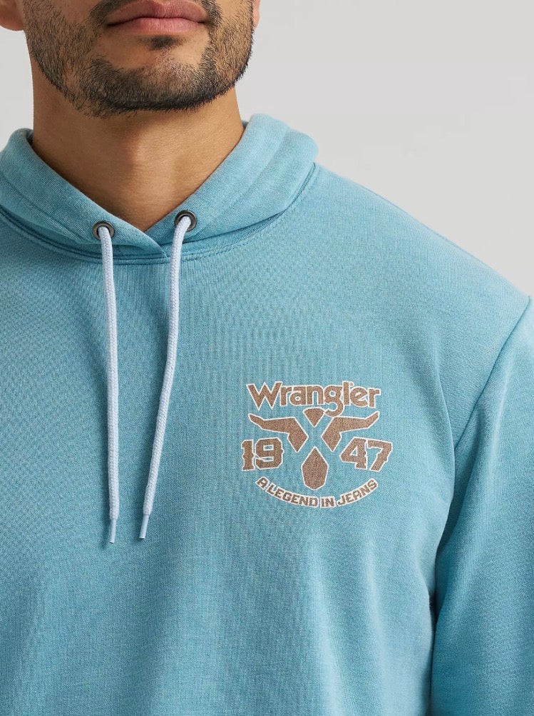 Wrangler Men’s 1/4 Zip Sweatshirt, Blue, 112383953