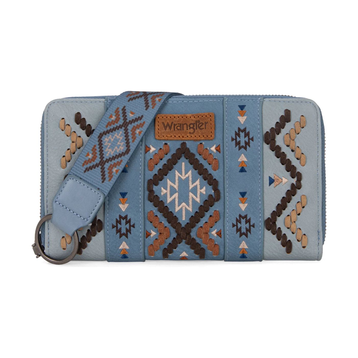 Wrangler Wrangler Southwestern Embroidered Wallet, Black or Brown or Jean WG2214-W006