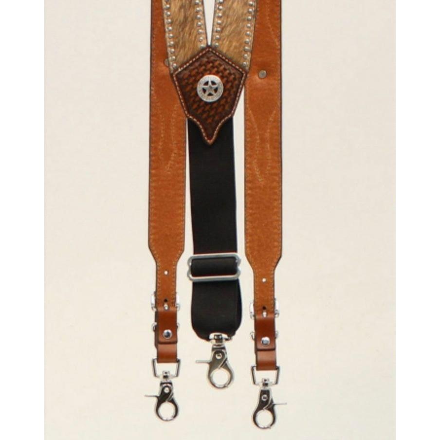 Nocona Suspenders - Western Cowhide w/ Star Concho N8514402