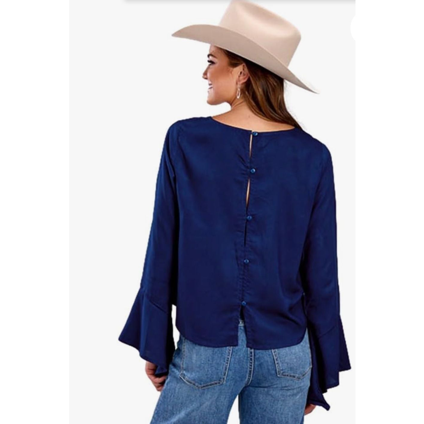 Roper Ladies Rayon Blou Shirt, Blue 03-050-0565-4054