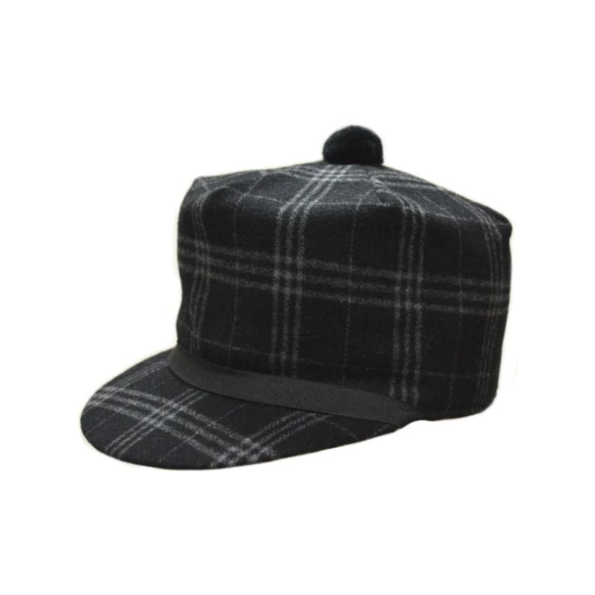 CROWNCAP Grey Plaid Stockman Cap Navy 1-1403