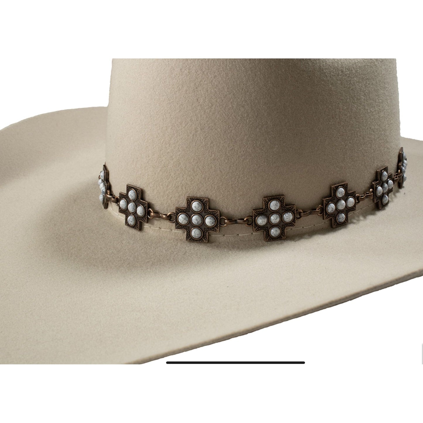 3D Hat Band - Southwest engraved cross concho D740002805
