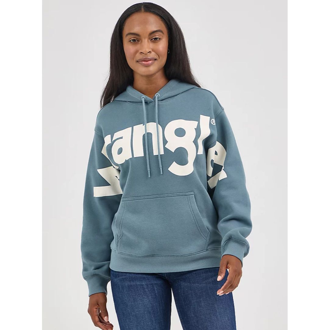 Women's Wrangler Bold Logo Hoodie Dusty Blue 112367232