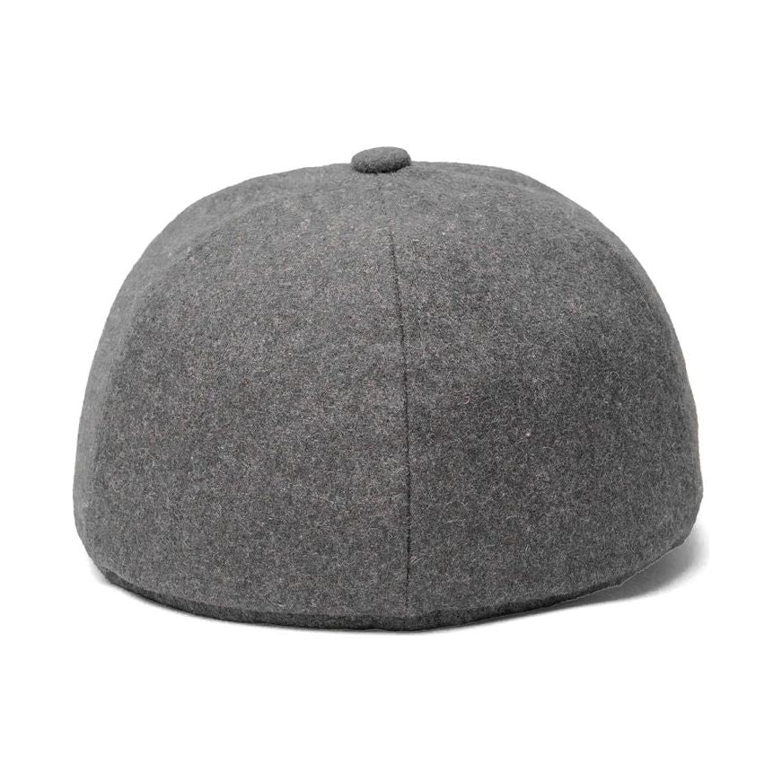 CROWNCAP Charcoal Wool Low-Profile Melton Ball Cap with Ear Flaps 1-210EC