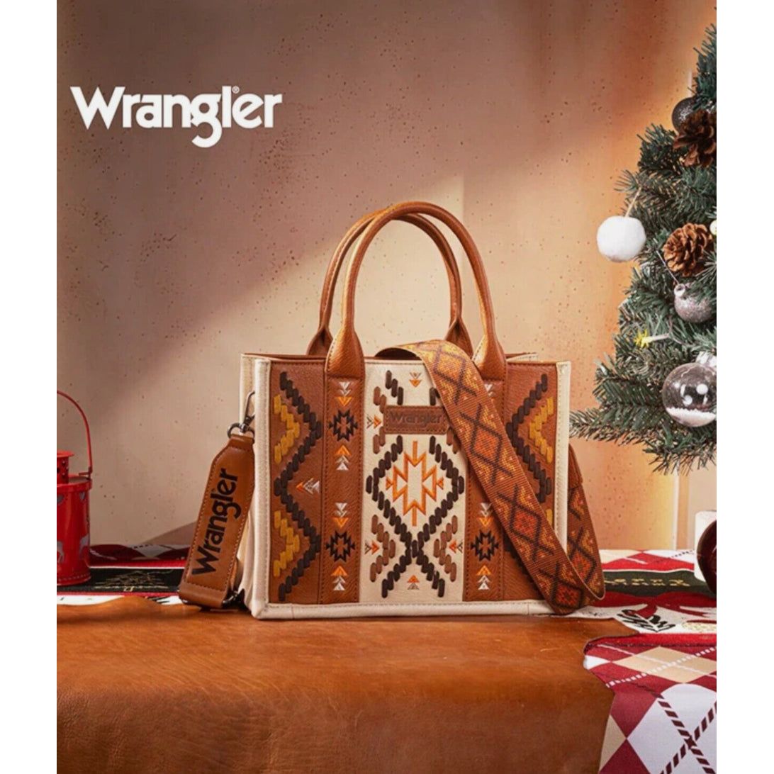 WRANGLER AZTEC EMBROIDERED TOTE CROSSBODY - WG2214-8120