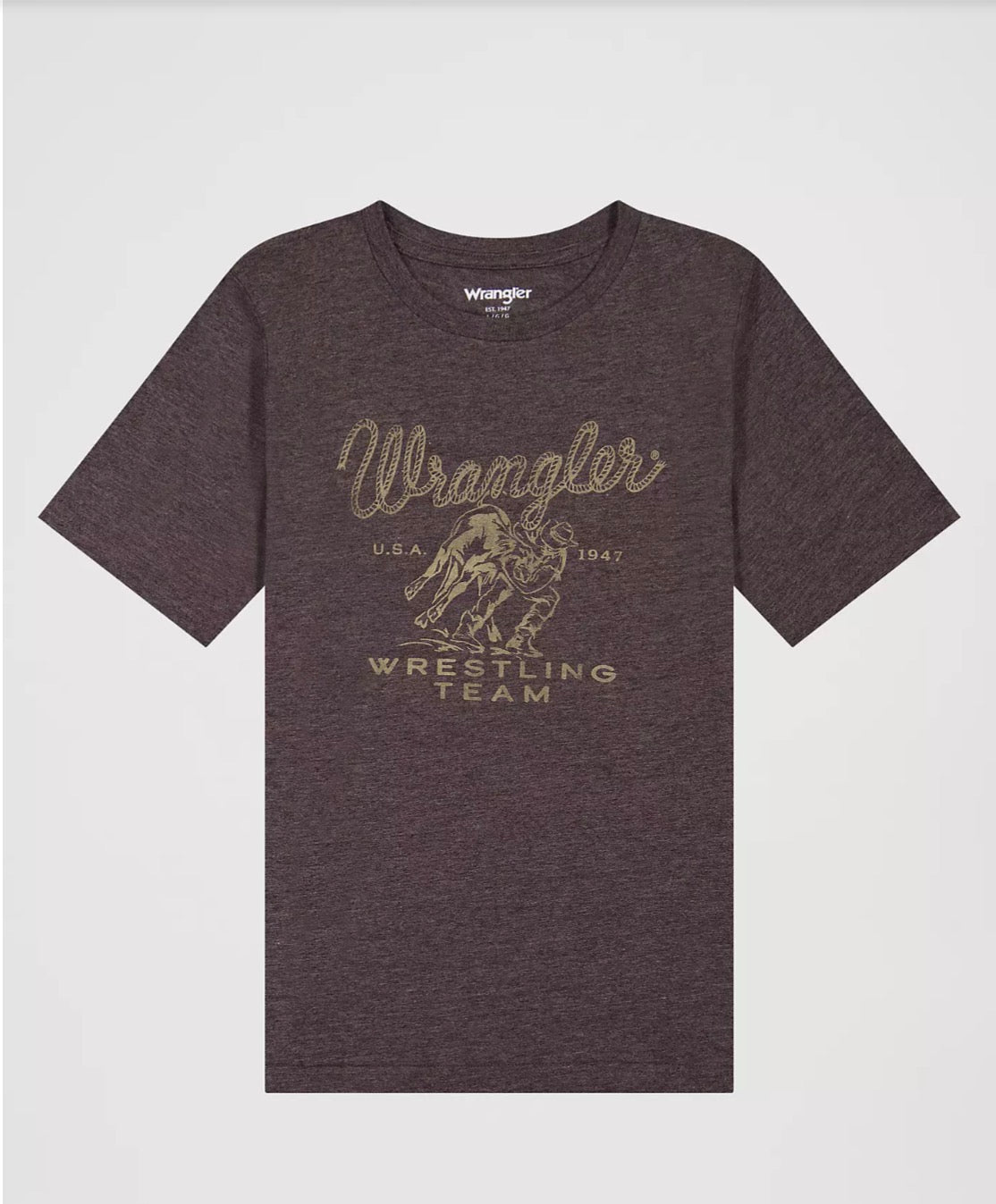 Wrangler Boy’s T-Shirt, Brown, Wrestling Team 112379618