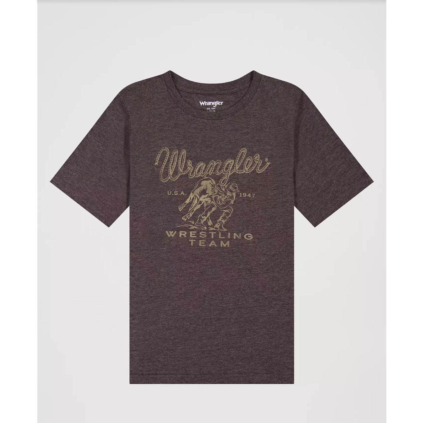 Wrangler Boy’s T-Shirt, Brown, Wrestling Team 112379618