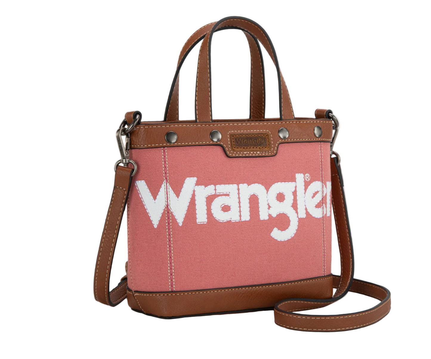 Wrangler Ladies Canvas, Mini Top Handle, Crossbody, Tote, WG142-2005 Army-Green or Tan or Brown or Pink