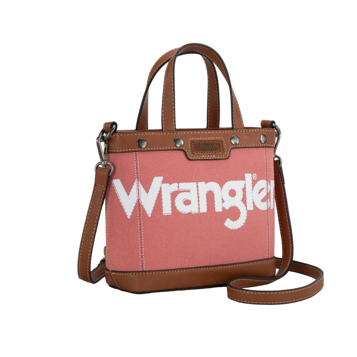 * Wrangler Ladies Canvas, Mini Top Handle, Crossbody, Tote, WG142-2005 Army-Green or Tan or Brown or Pink