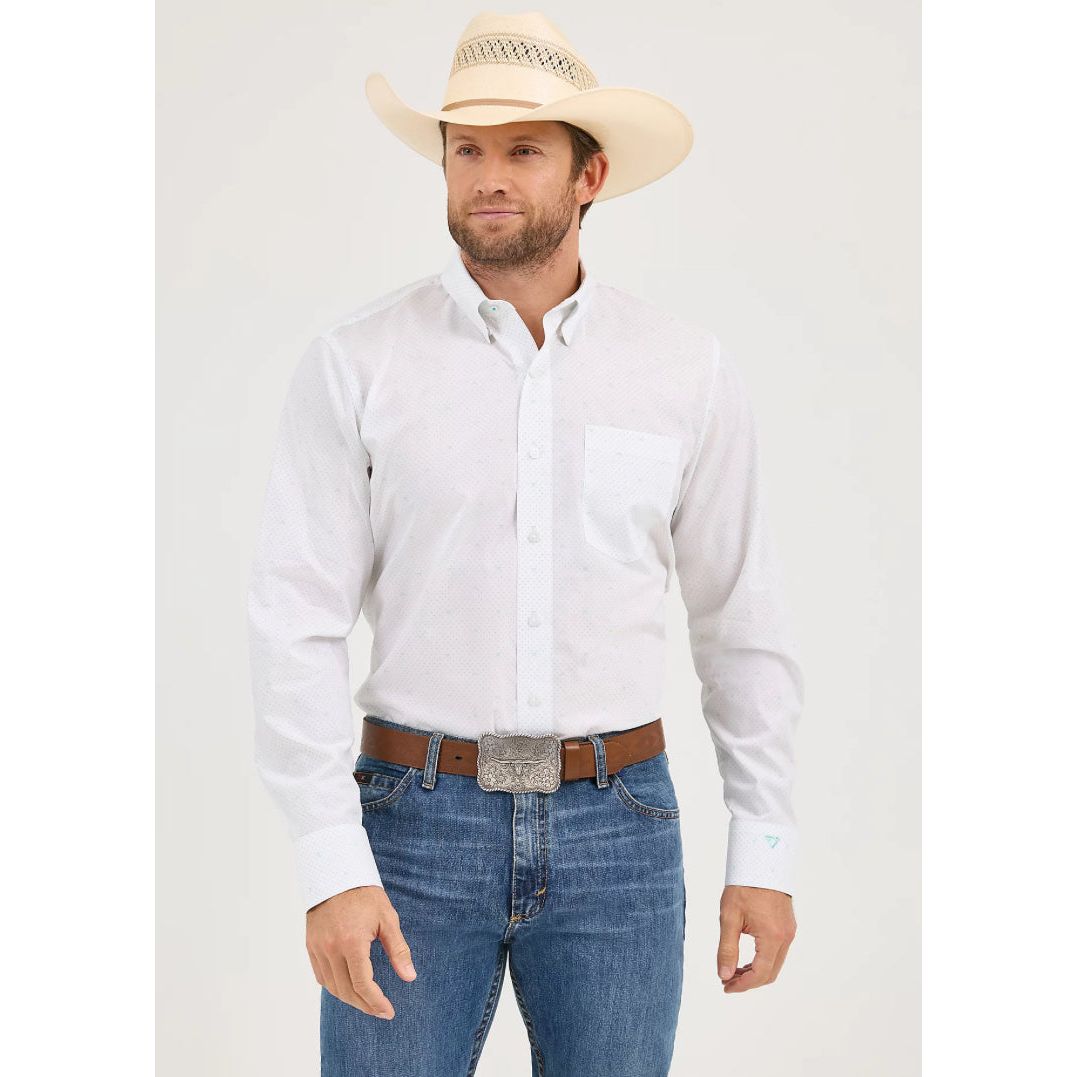 112365607 | MEN'S CODY JOHNSON ONE POCKET BUTTON DOWN SHIRT - Ceramic White Dot