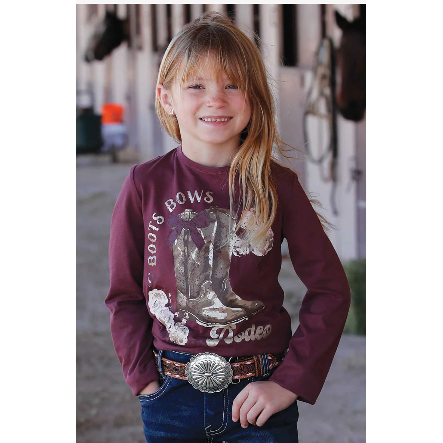 Cruel Girl 'Boots, Bows, Rodeo' Long Sleeve Girl's T-Shirt CTK8990008