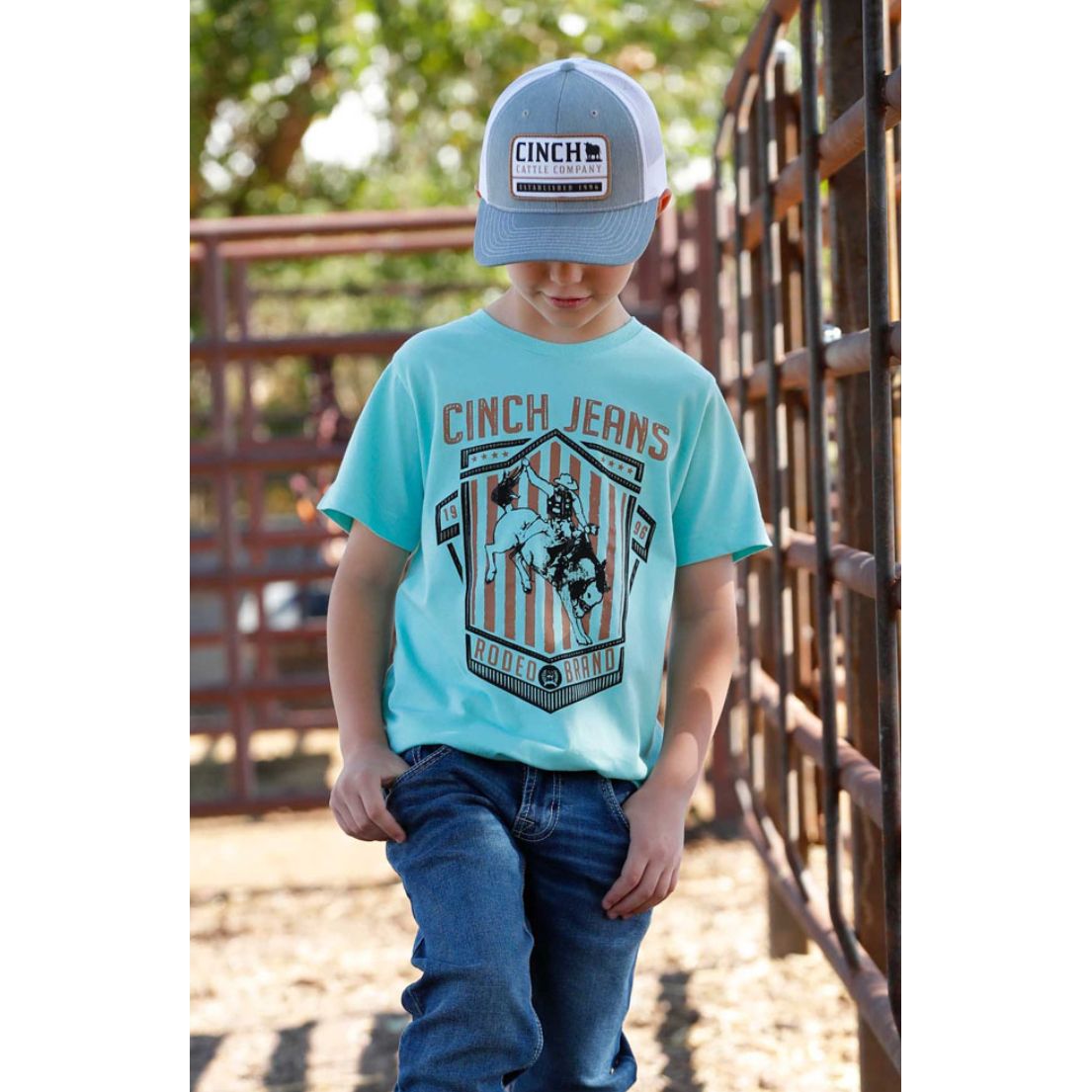 Cinch Boy's T-Shirt, Turquoise MTT7670168