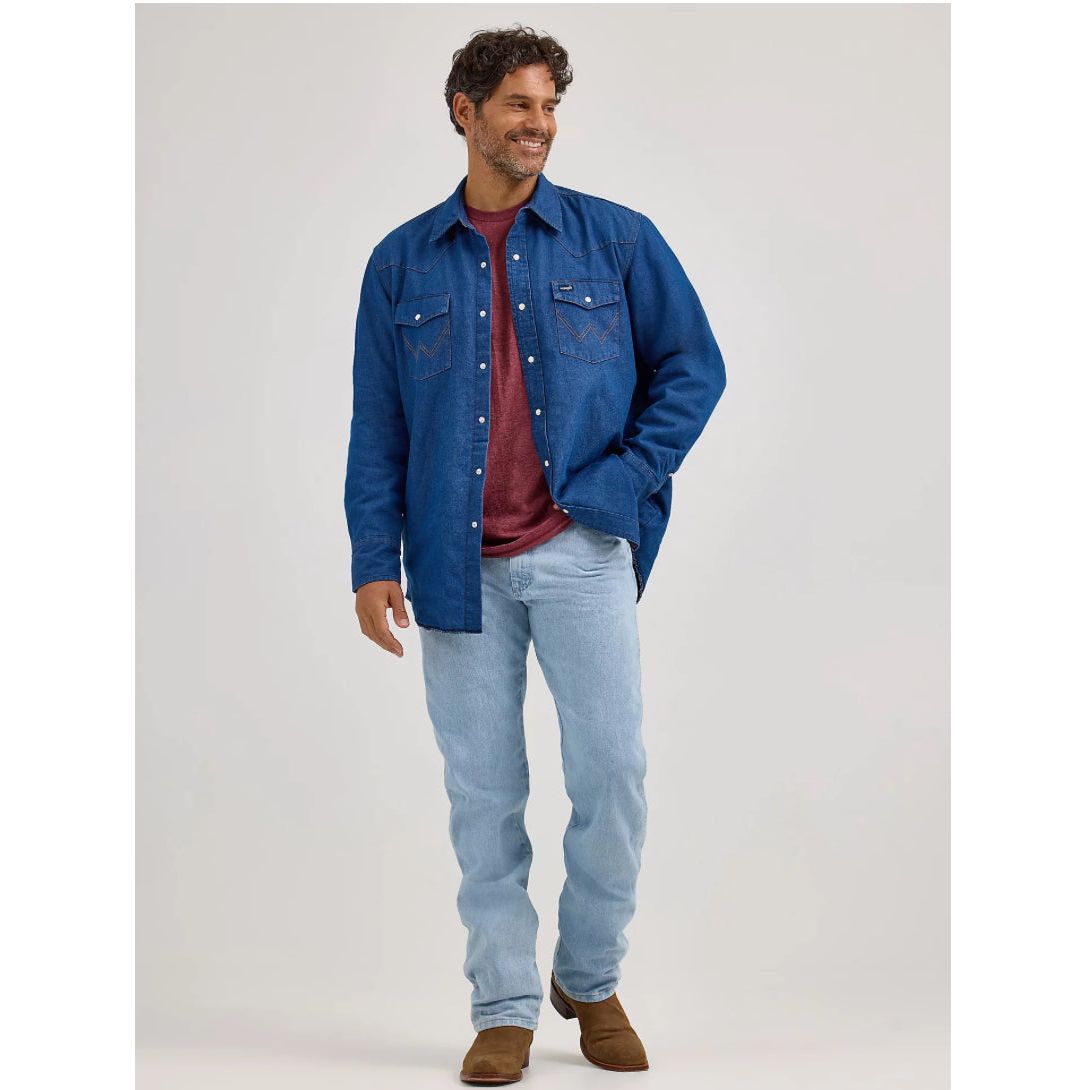WRANGLER® MEN'S LONG SLEEVE FLANNEL LINED SOLID WORK SHIRT 112367727