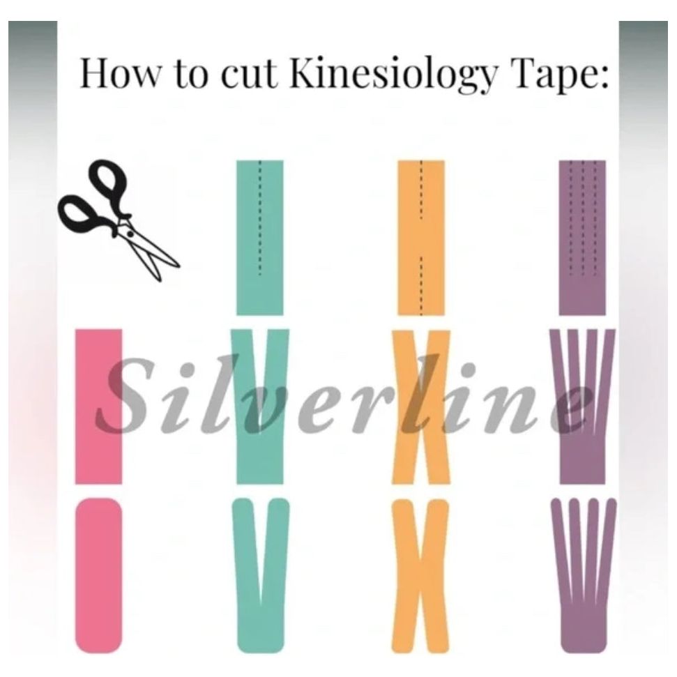 Silverline Collection Pre-Cut Kinesiology Tape 4 rolls