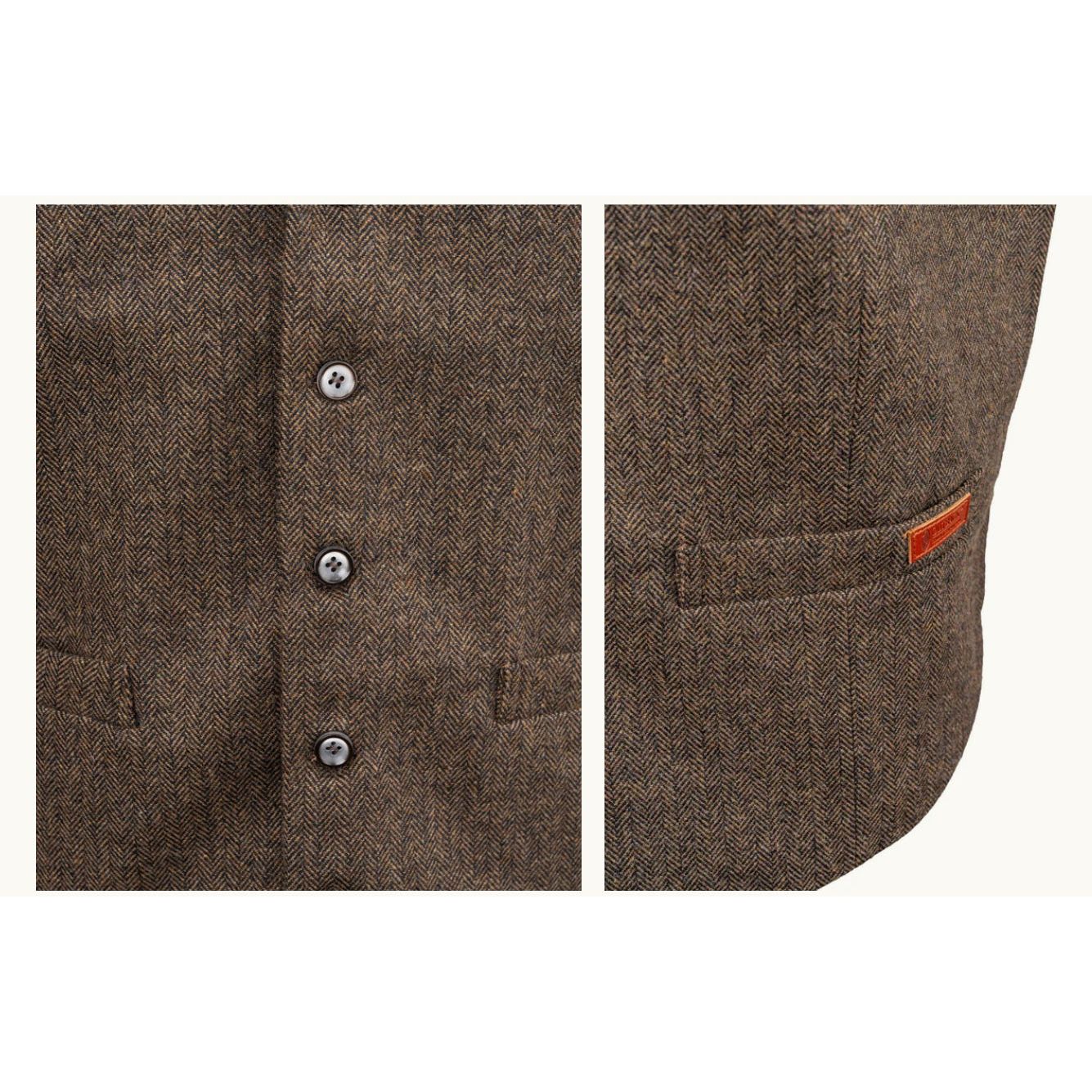 Outback MEN’S JESSIE VEST 29785 Brown Herringbone