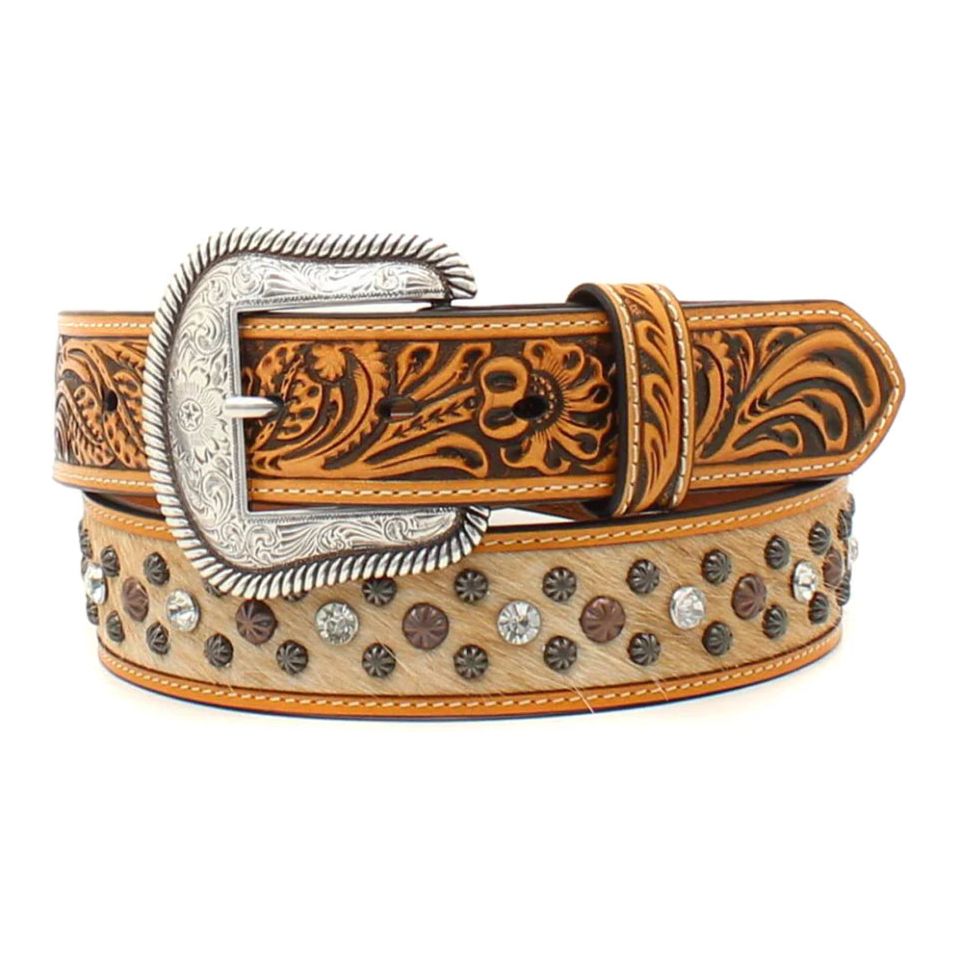 Nocona Ladies Belt CALF HAIR with dots- N320003208