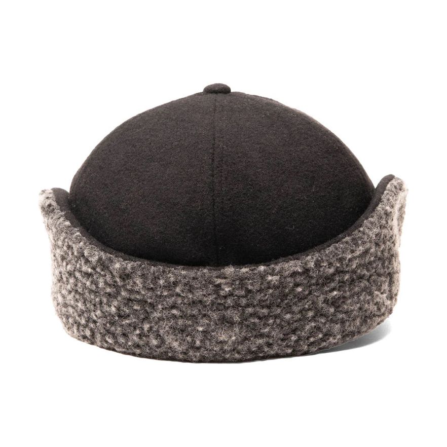 CROWNCAP Solid Wool Blend Melton Cap -Black 1-46741