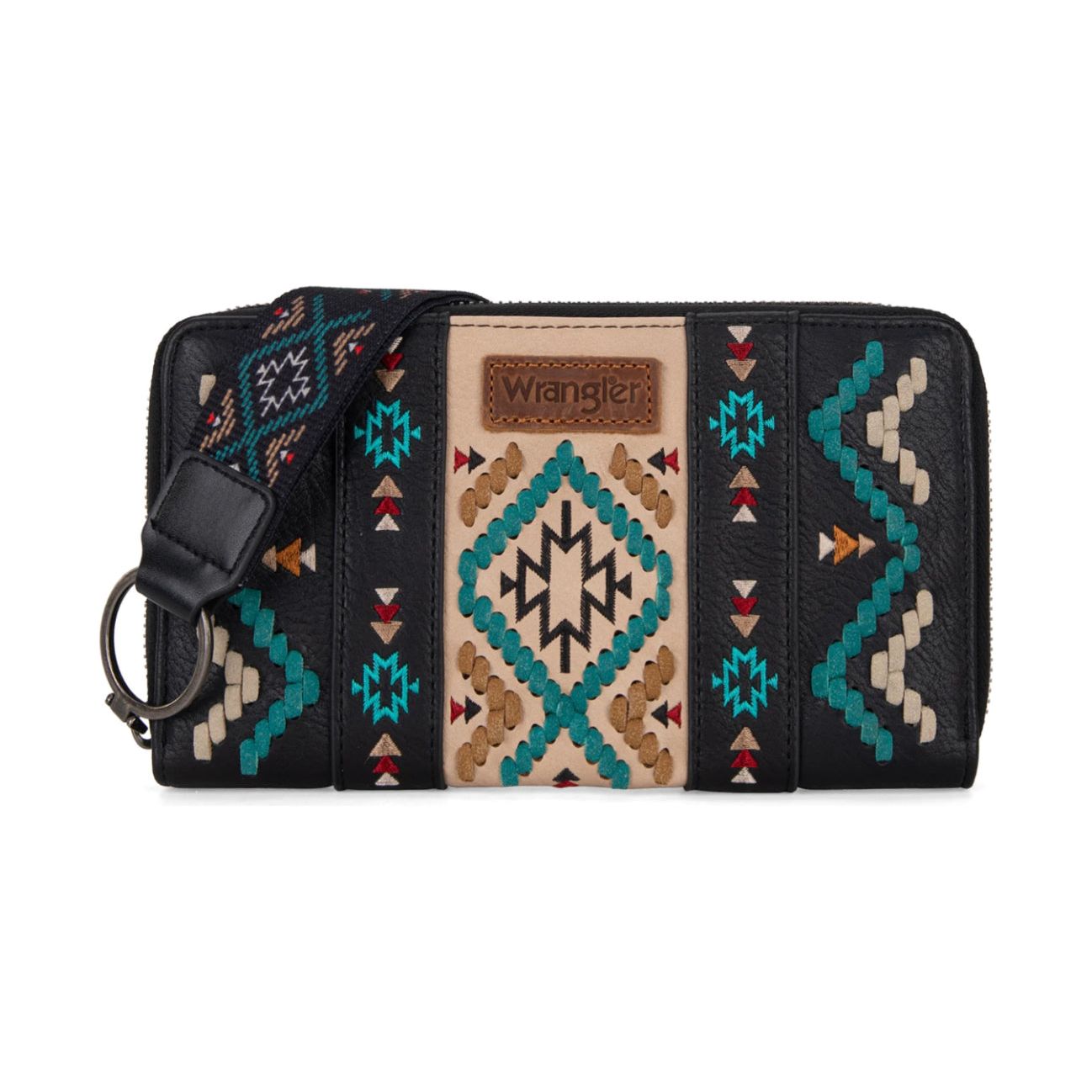 Wrangler Wrangler Southwestern Embroidered Wallet, Black or Brown or Jean WG2214-W006