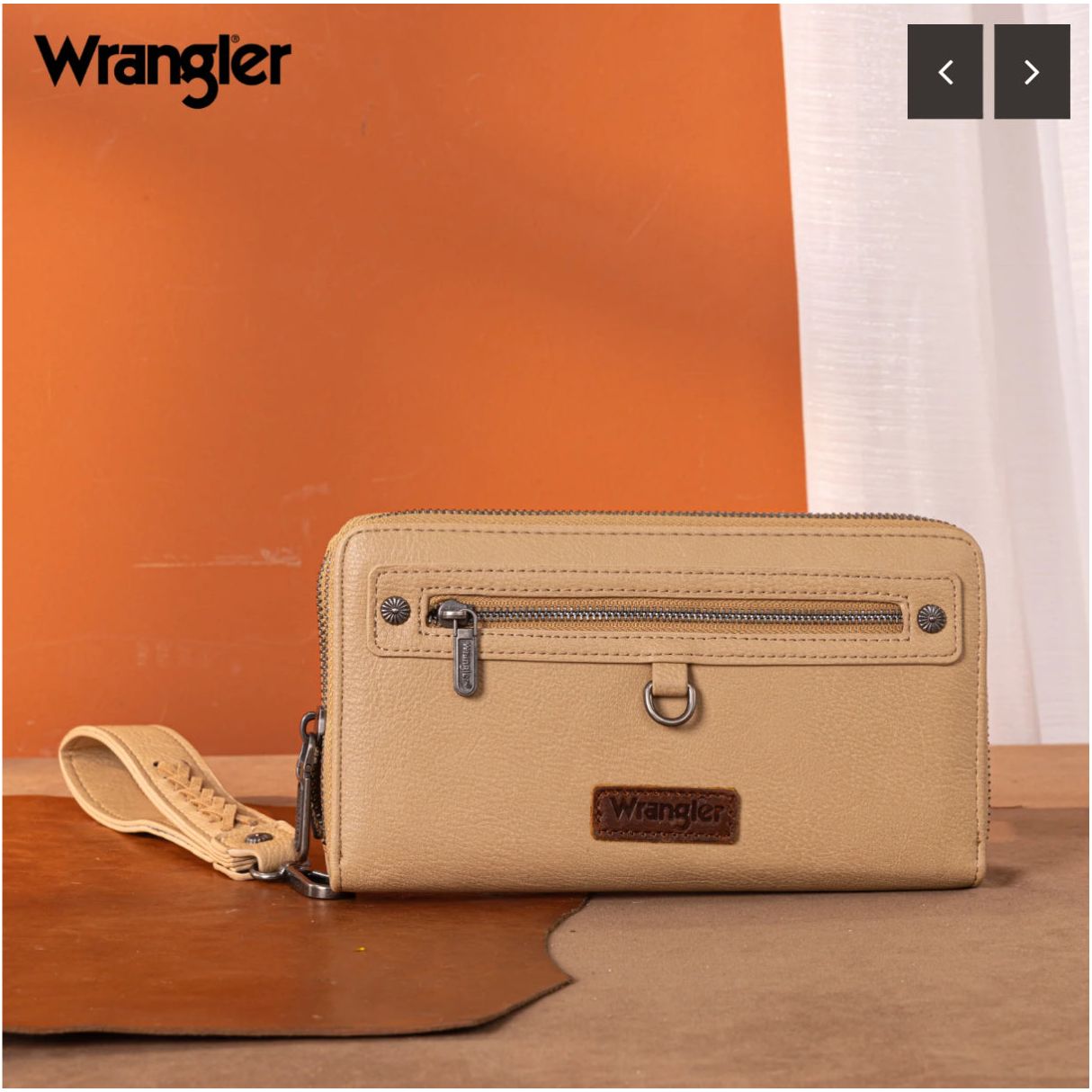 Wrangler Clutch, Dual Zipper WG185-W050 Black or Khaki or Jean