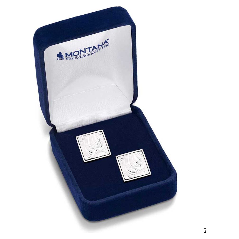 Montana Silversmith - Cuff Link- Square Engraved CL6003