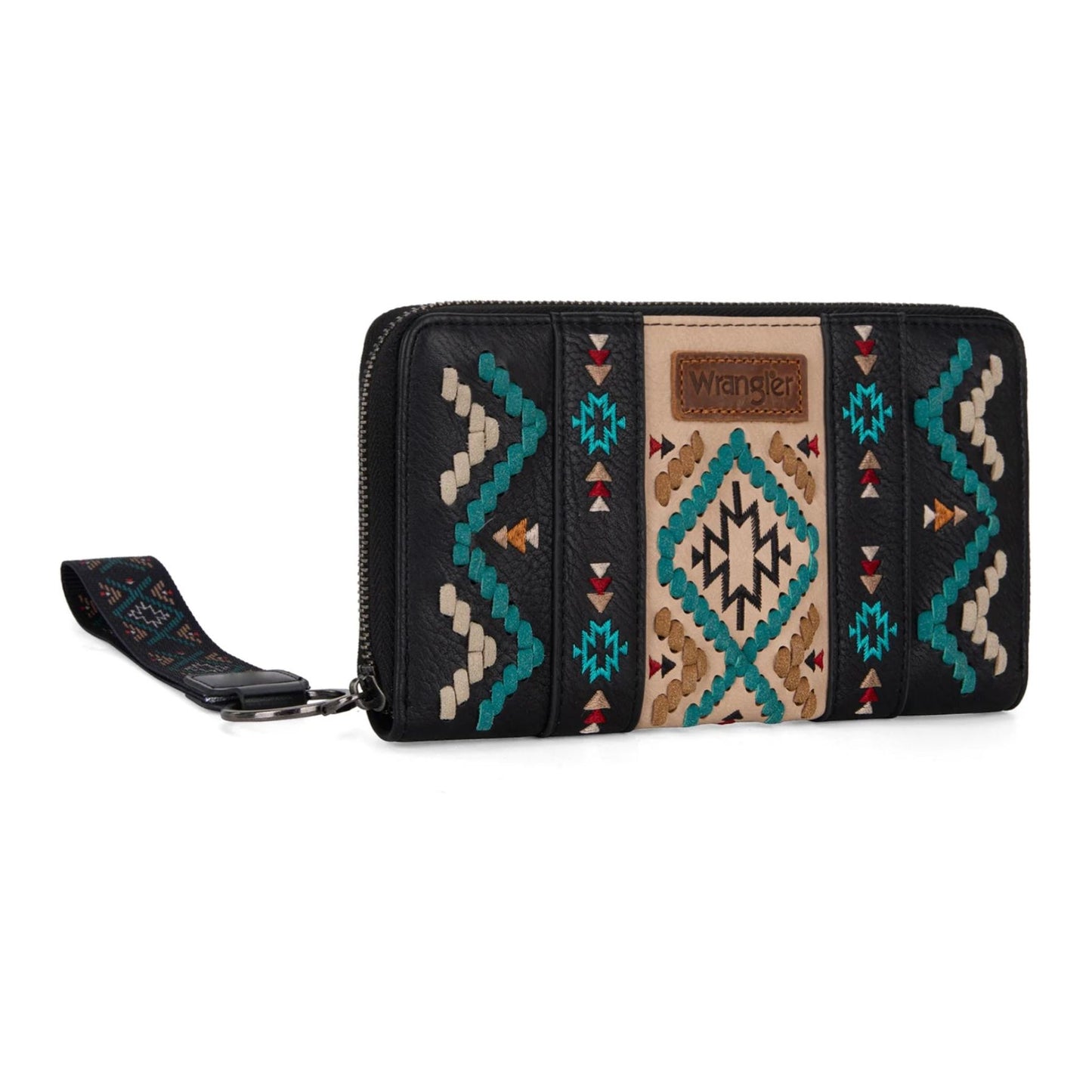Wrangler Wrangler Southwestern Embroidered Wallet, Black or Brown or Jean WG2214-W006