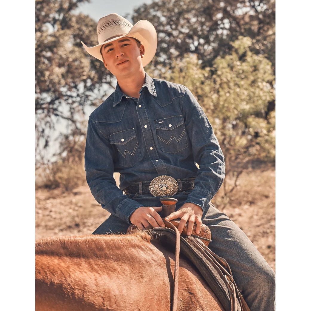 WRANGLER® Men’s Cowboy Cut, Long Sleeve Western Snap, Classic Fit MS1041D