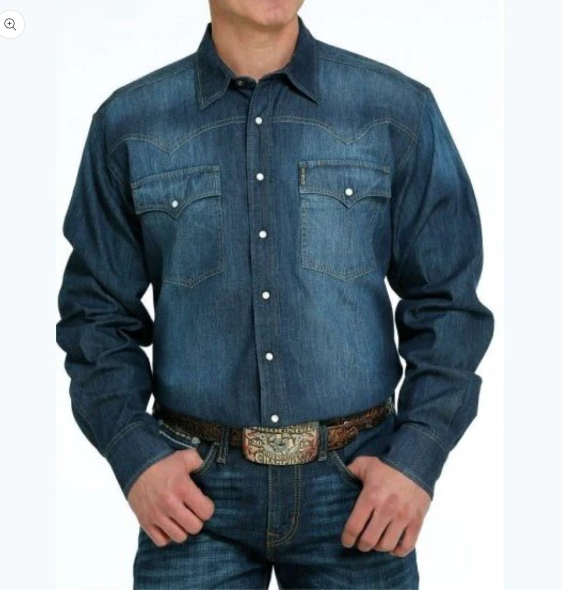 CINCH - Men’s LONG SLEEVE BUTTON-DOWN SHIRT, Blue MTW1681001
