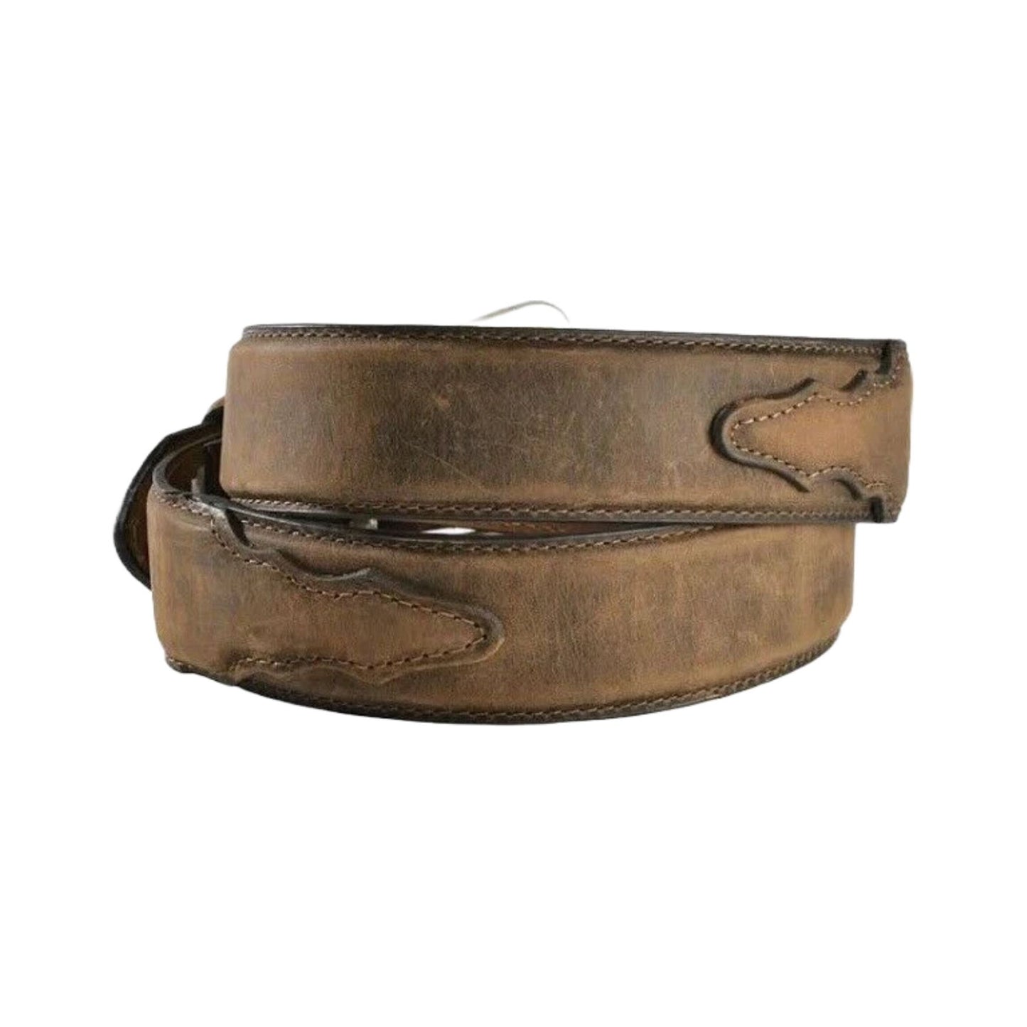 Nocona Men’s Belt, Distressed Brown Leather Western Overlay N2450444