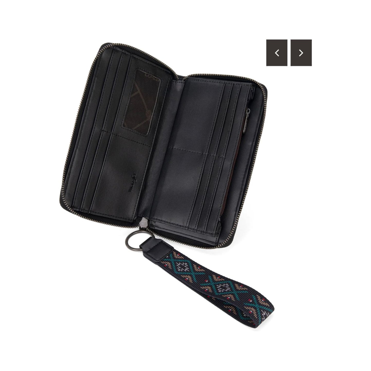 Wrangler Wrangler Southwestern Embroidered Wallet, Black or Brown or Jean WG2214-W006