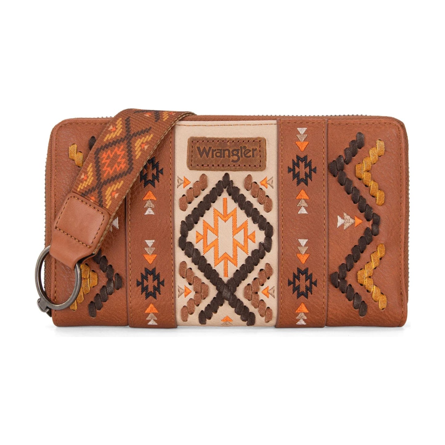 Wrangler Wrangler Southwestern Embroidered Wallet, Black or Brown or Jean WG2214-W006