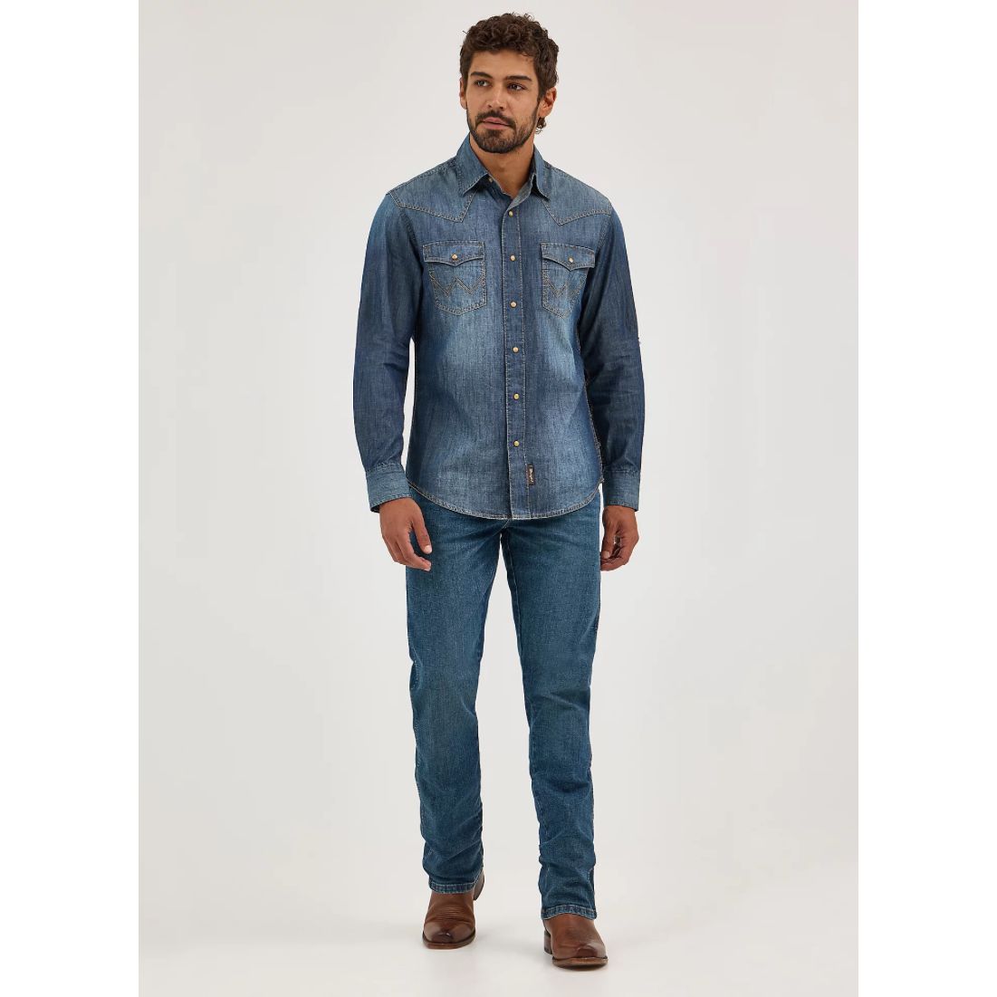 WRANGLER® Men’s RETRO® PREMIUM Long Sleeve Western Snap, Modern Fit MVR458D