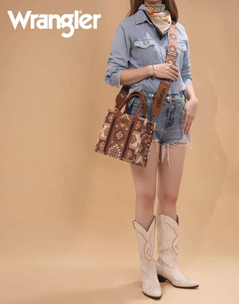 Wrangler Aztec Tote Bag, Top Handle, Shoulder Purse and Handbag, WG2209-8120SBN