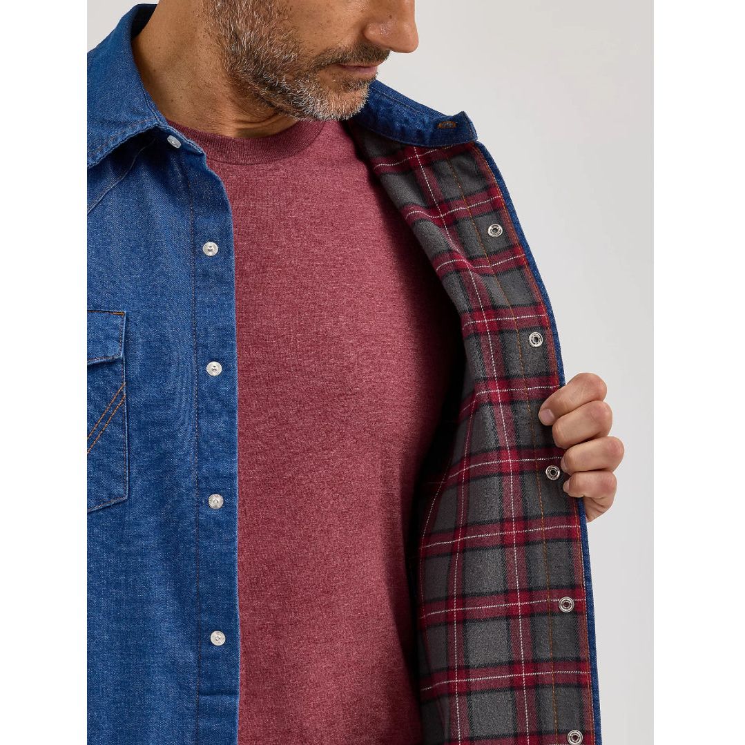 WRANGLER® MEN'S LONG SLEEVE FLANNEL LINED SOLID WORK SHIRT 112367727