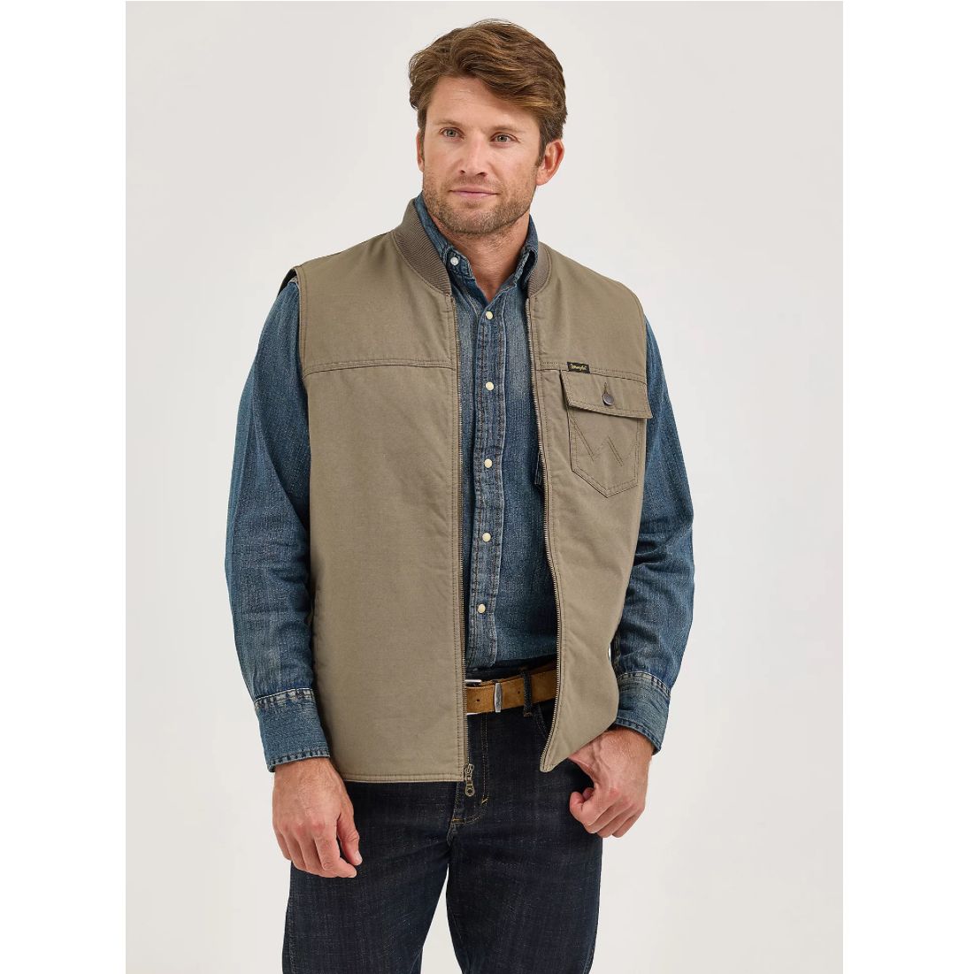 WRANGLER MEN’S Quilted, Lined Ranchers Vest, Bungee Cord Taupe
112368244