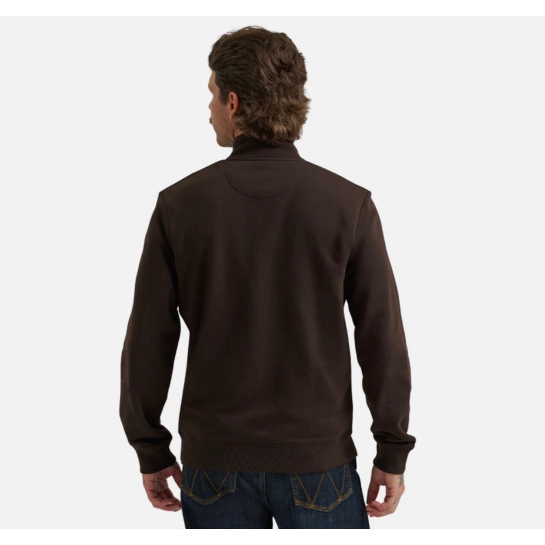 Wrangler Men’s 1/4 Zip Sweatshirt, Brown, 112379609