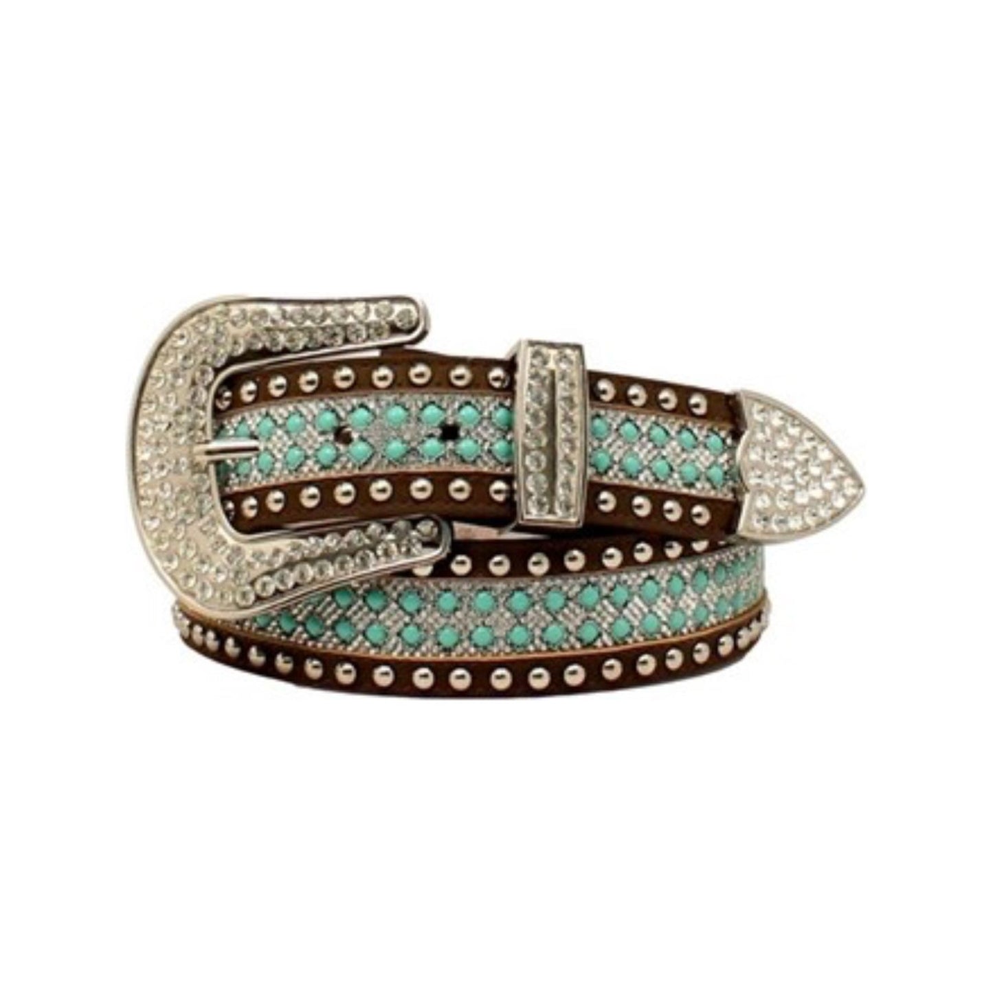 Angel Ranch - Ladies Belt, Turquoise Gems, Studs D140002102