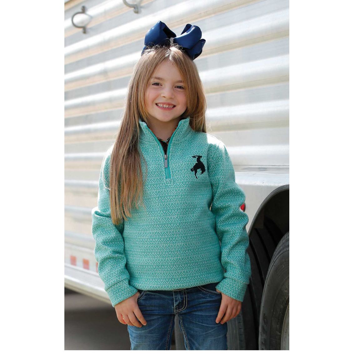 Cruel GIRLS 1/4 Zip Turquoise CWK8013001