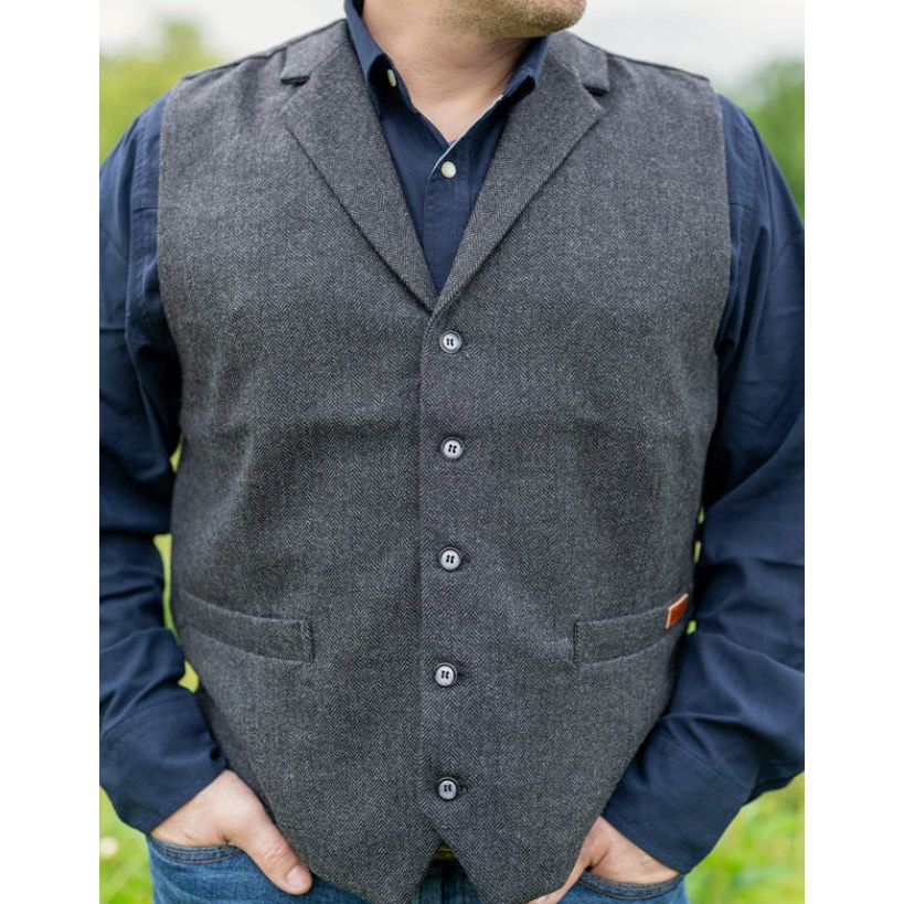 Outback MEN’S JESSIE VEST 29785 Charcoal Herringbone