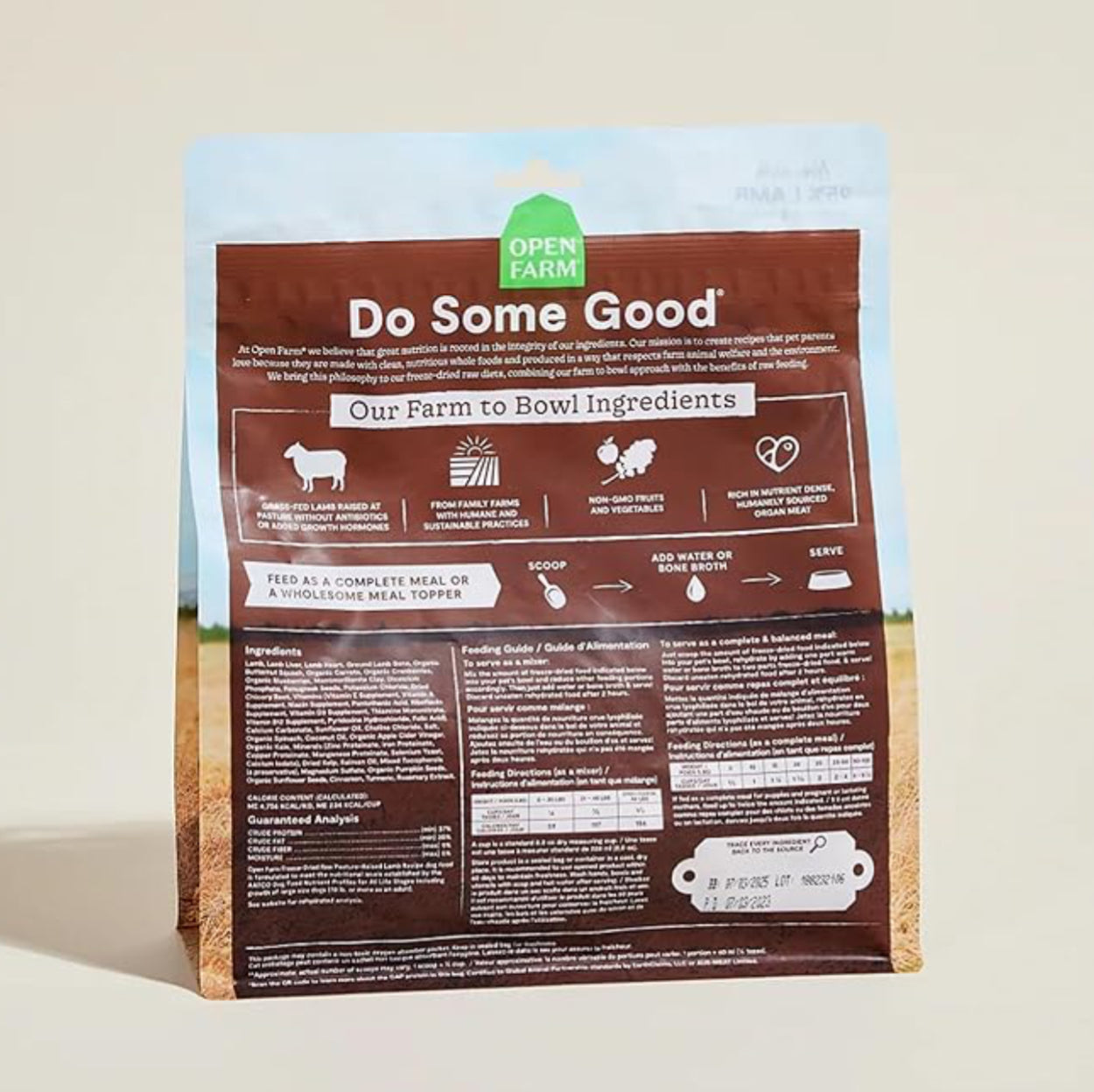 Open Farm Freeze Dried Raw Lamb Recipe Dog Food 22oz