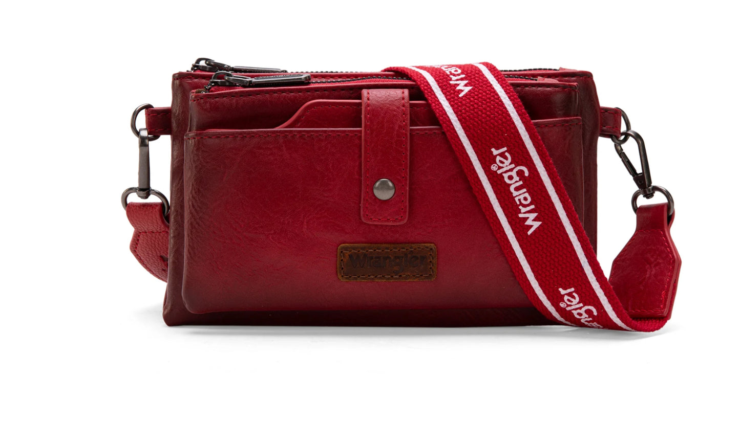 Wrangler Dual Zipper Compartment Crossbody Bag WG120-209HPK