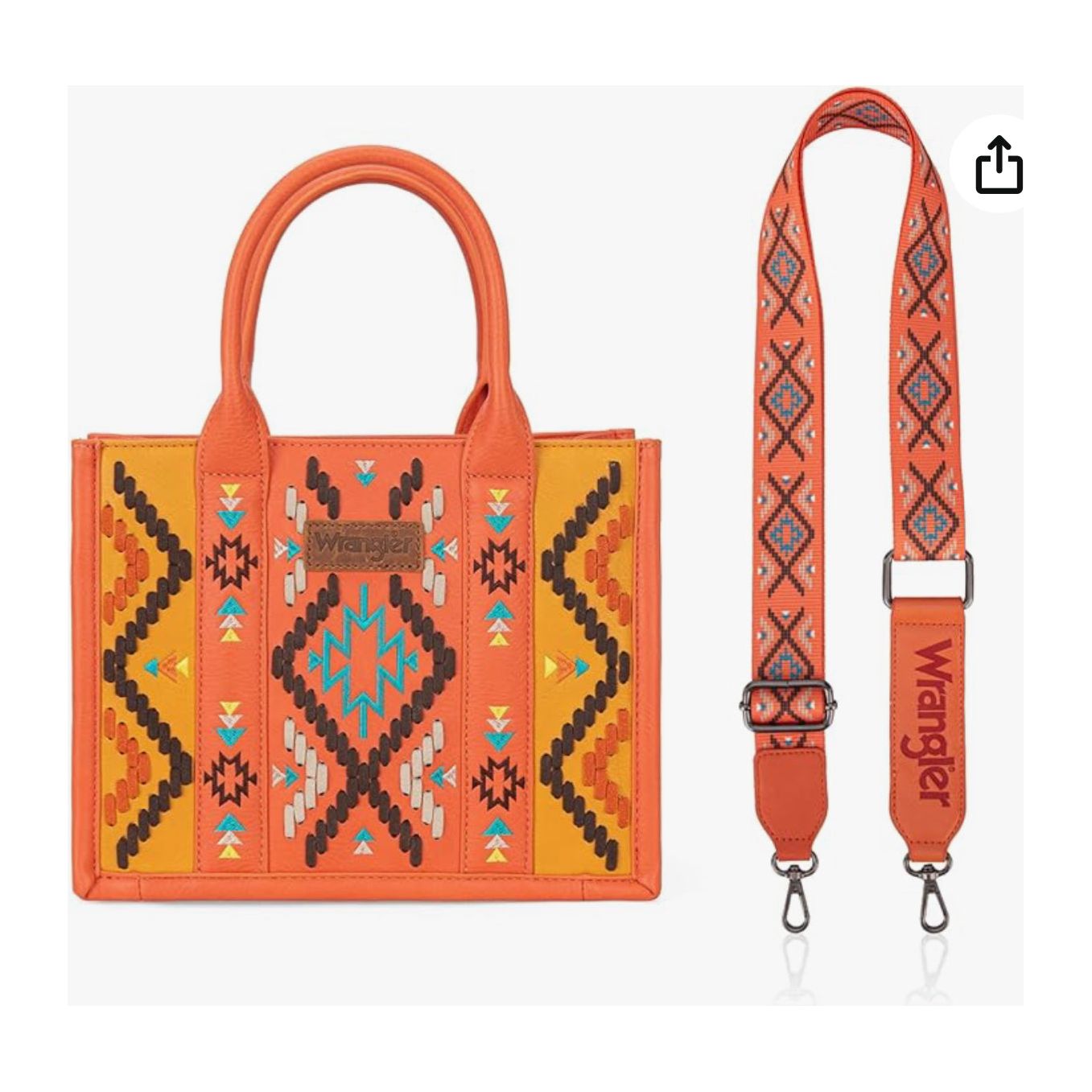 WRANGLER AZTEC EMBROIDERED TOTE CROSSBODY - WG2214-8120