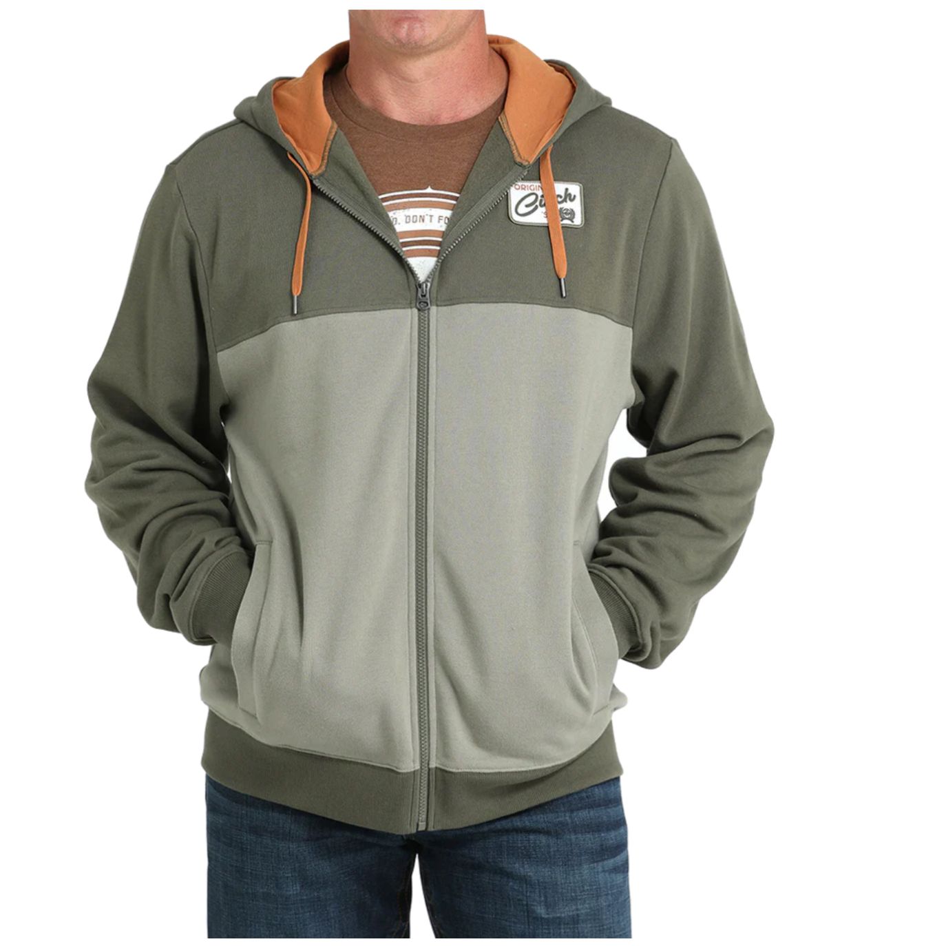 CINCH Men’s Zip Hoodie Olive MWK1933001