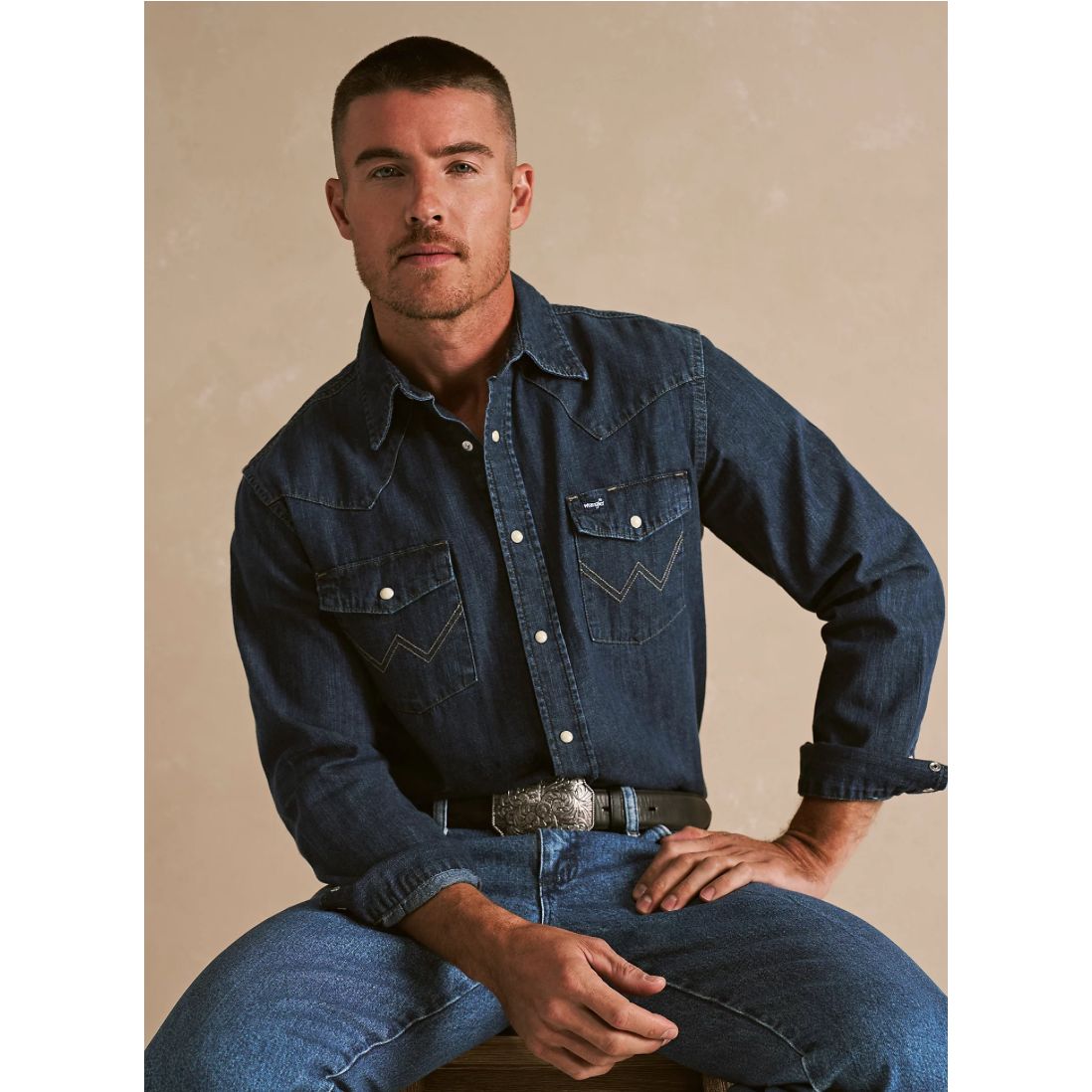 WRANGLER® Men’s Cowboy Cut, Long Sleeve Western Snap, Classic Fit MS1041D